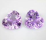 Крупная пара аметистов лазерной огранки 27,17 карата