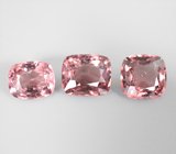 Крупный набор из 3 розовато-оранжевых шпинелей 5,6 карата