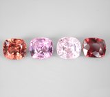 Крупный набор из 4 разноцветных шпинелей 5,18 карата