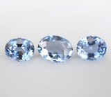 Редкий набор из 3 синих шпинелей высокой чистоты 1,57 карата
