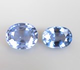 Редкая пара синих шпинелей высокой чистоты 1,08 карата