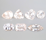 Крупный набор из 7 морганитов различных огранок 16,43 карата