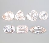 Крупный набор из 7 морганитов различных огранок 16,43 карата