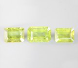 Набор из 3 зеленых сфенов 5,77 карата