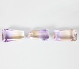 Набор из 3 контрастных аметринов высокой чистоты 15,73 карата