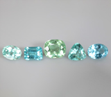 Набор из 5 «неоновых» апатитов 5,42 карата