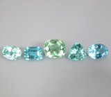 Набор из 5 «неоновых» апатитов 5,42 карата