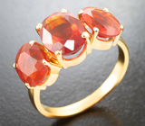 Кольцо с мексиканскими огненными опалами 3,99 карата