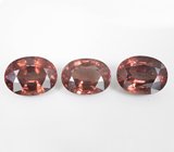 Редкий! Крупный набор из 3 гранатов со сменой цвета 14,32 карата