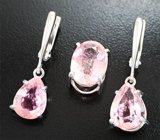 Комплект с неоново-розовыми турмалинами 11,7 карата