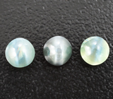 Редкий набор хризобериллов с эффектом кошачьего глаза 2,38 карата