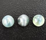 Редкий набор хризобериллов с эффектом кошачьего глаза 2,38 карата