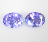 Крупная пара насыщенных танзанитов 7,34 карата