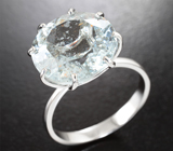 Кольцо с редким аквамарином с включением рутила 8,16 карата