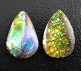 Редкая пара аммолитов аммонита 8,38 карата