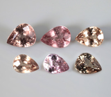 Набор из 6 гранатов разных оттенков со сменой цвета 2,73 карата