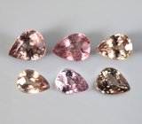 Набор из 6 гранатов разных оттенков со сменой цвета 2,73 карата