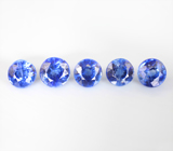 Набор из 5 ярких васильковых кианитов 3,59 карата