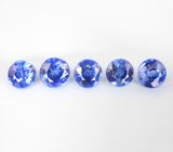 Набор из 5 ярких васильковых кианитов 3,59 карата