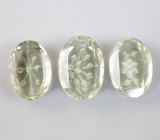 Набор из 3 резных зеленых аметистов 21,21 карата
