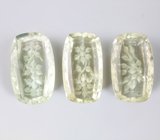 Крупный набор из 3 резных зеленых аметистов 32,28 карата