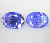 Крупная пара танзанитов 16,12 карата