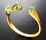 Кольцо с уральскими демантоидами гранатами 0,94 карата