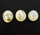 Набор из 3 хризобериллов с эффектом кошачьего глаза 2,06 карата