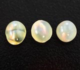 Набор из 3 хризобериллов с эффектом кошачьего глаза 2,06 карата