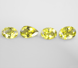 Набор из 4 перидотов высокой чистоты 5,29 карата