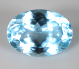 Чистейший крупный голубой топаз 15,84 карата