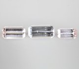 Набор из 3 пастельно-оранжевых турмалинов высокой чистоты 5,63 карата