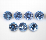 Набор из 7 редких синих шпинелей высокой чистоты 1,65 карата