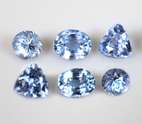 Набор из 6 чистейших редких синих шпинелей разных огранок 1,35 карата