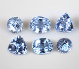 Набор из 6 чистейших редких синих шпинелей разных огранок 1,35 карата