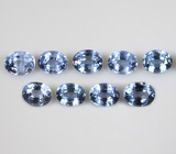 Набор из 9 чистейших редких синих шпинелей 2,15 карата