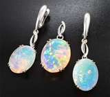 Комплект с кристаллическими эфиопскими опалами 19,34 карата