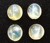 Редкий набор из 4-х хризобериллов с эффектом кошачьего глаза 2,46 карата