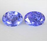 Крупная пара насыщенных танзанитов 10,39 карата