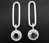 Подвесы для серег с черными муассанитами 1,73 карата