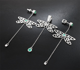 Комплект с изумрудами и лейкосапфирами