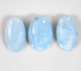 Крупный набор из 3 насыщенных забайкальских аквамаринов 24,78 карата