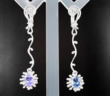 Серьги с танзанитами 2,28 карата