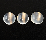 Набор из 3 лунных камней с эффектом кошачьего глаза 1,84 карата