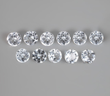 Набор из 11 чистейших бесцветных топазов 2,31 карата