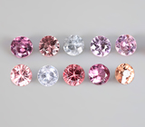 Набор из 10 разноцветных шпинелей 1,04 карата