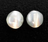 Пара хризобериллов с эффектом кошачьего глаза 1,08 карата