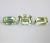 Набор из 3 полихромных "неоновых" апатитов 7,08 карата