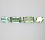 Набор из 4 полихромных "неоновых" апатитов 10,54 карата