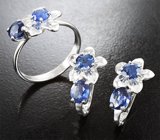 Комлпект с синими сапфирами 3,43 карата